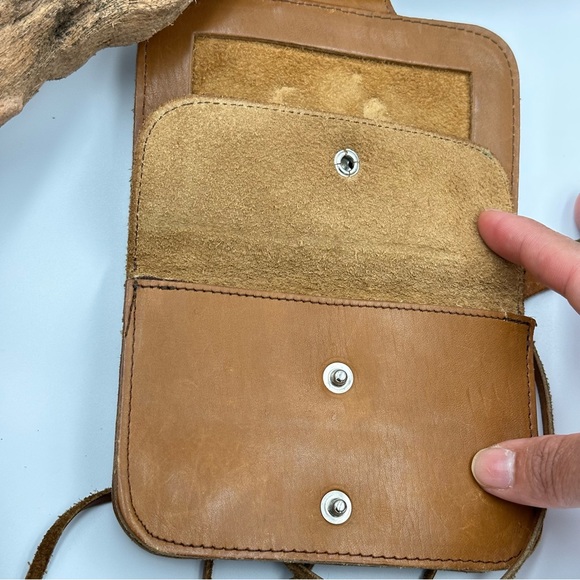 Vintage Mini Bag-Sandalwood cowhide-genuine Leather Purse/crossbody. - Picture 11 of 13